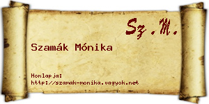 Szamák Mónika névjegykártya